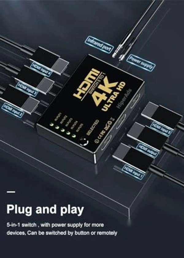 5 Port HDMI Switch with Remote