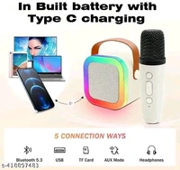 🎤 RGB Karaoke Speaker + Mic Combo – Portable Party Vibes at ₹799! - Free Size