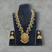 Traditional lakshmi pearl bridal haram