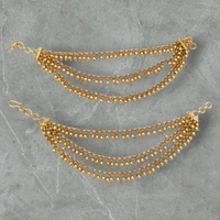 Traditional Three Layer Gold Bead Ear Chains