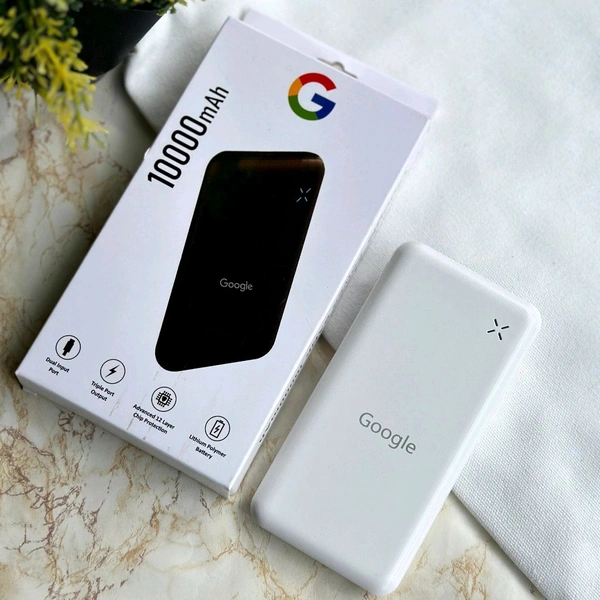 10000mAh Powerbank, Dual USB-A Outputs | Dual Input Ports | Lithium Polymer Power Bank | Plastic Casing, Lightweight