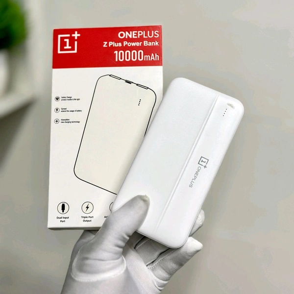 10000mAh Powerbank, Dual USB-A Outputs | Dual Input Ports | Lithium Polymer Power Bank | Plastic Casing, Lightweight - Black