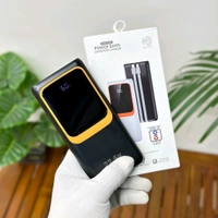 10000mAh Powerbank With 2 Build In Cables | Lithium Polymer Power Bank | Plastic Casing, Lightweight | Extra Ports | For Mobile, Earbuds, Smartwatch, Speaker, Tablet