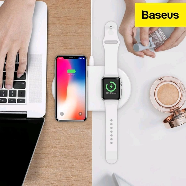 2 In 1 Foldable Fast Charging Magnetic Wireless Charger For Magsafe Smartwatches, Airpods And Smartphone