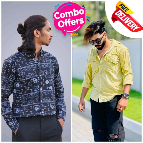 2 Shirt Combo Offer, Codekey Original Cotton full Sleeves Shirt - Xl