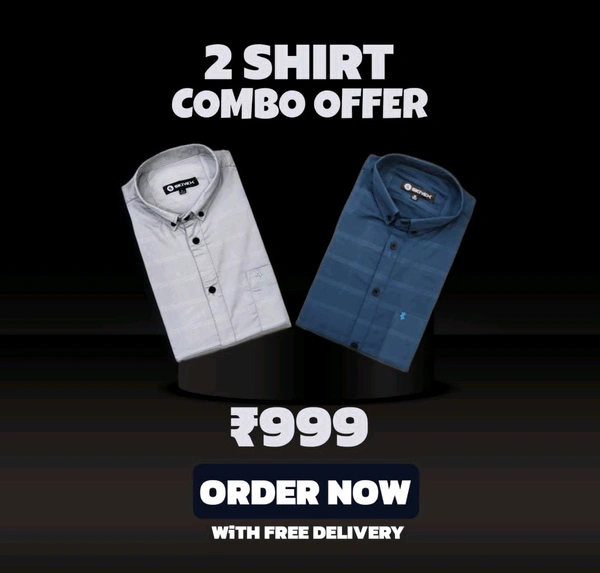 2 Shirt Combo Offer, Skiyex Original Cotton full Sleeves Shirt - L