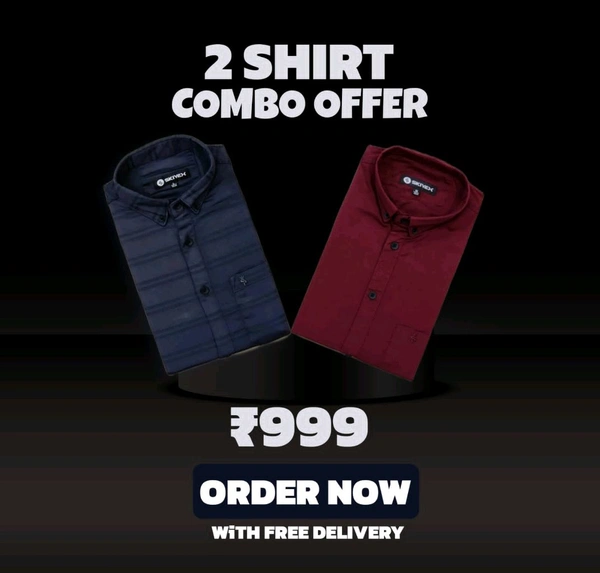 2 Shirt Combo Offer, Skiyex Original Cotton full Sleeves Shirt - M