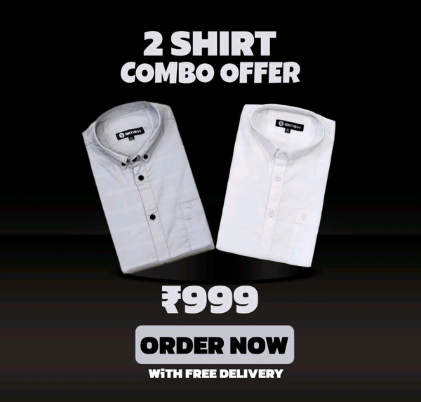 2 Shirt Combo Offer, Skiyex Original Cotton full Sleeves Shirt - M