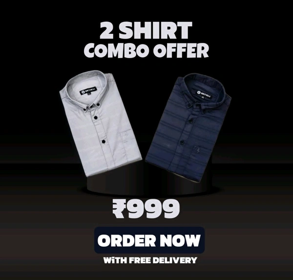 2 Shirt Combo Offer, Skiyex Original Cotton full Sleeves Shirt - L