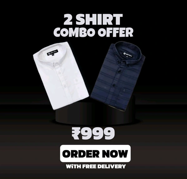 2 Shirt Combo Offer, Skiyex Original Cotton full Sleeves Shirt - M