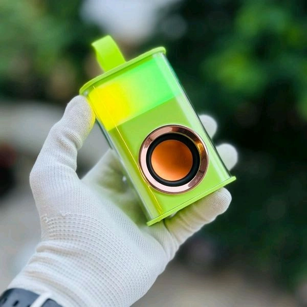 2023 New 7W Bluetooth Speaker Stereo TWS Bluetooth Waterproof Transparent LED Lights Sound Box Mini Portable Speaker - Black