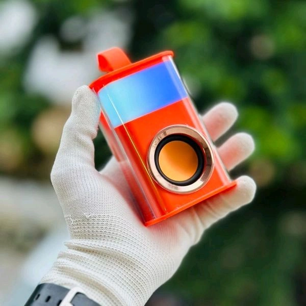 2023 New 7W Bluetooth Speaker Stereo TWS Bluetooth Waterproof Transparent LED Lights Sound Box Mini Portable Speaker - Orange