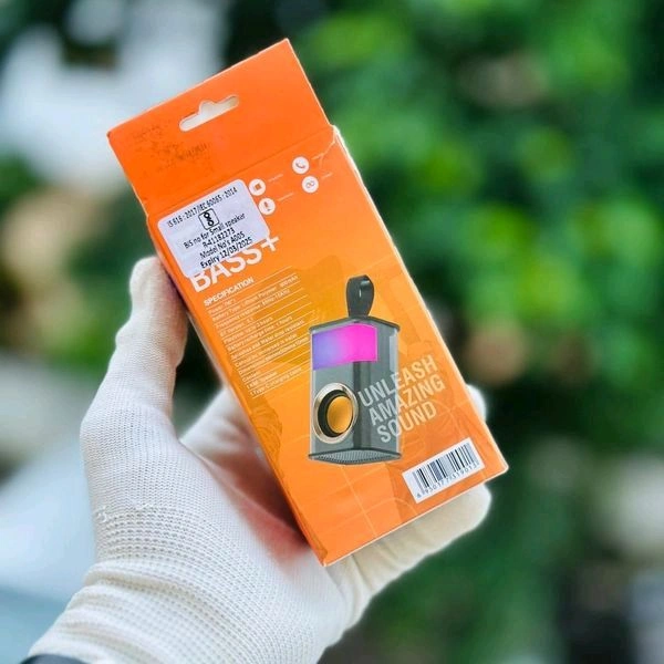 2023 New 7W Bluetooth Speaker Stereo TWS Bluetooth Waterproof Transparent LED Lights Sound Box Mini Portable Speaker - Orange