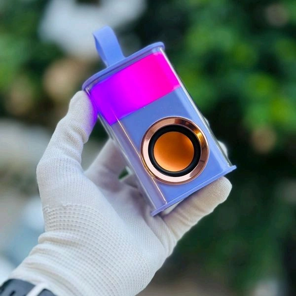 2023 New 7W Bluetooth Speaker Stereo TWS Bluetooth Waterproof Transparent LED Lights Sound Box Mini Portable Speaker - Blue
