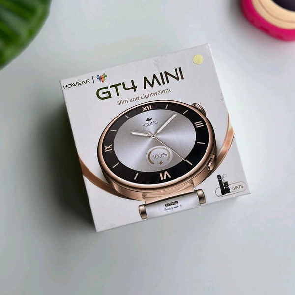 2024 GT4 mini Smart Watch for Women Lady Heart Rate 1.27inch Screen BT Call Wireless Charging IP67 Waterproof NFC Smartwatch, Dual Strap With Free Gift