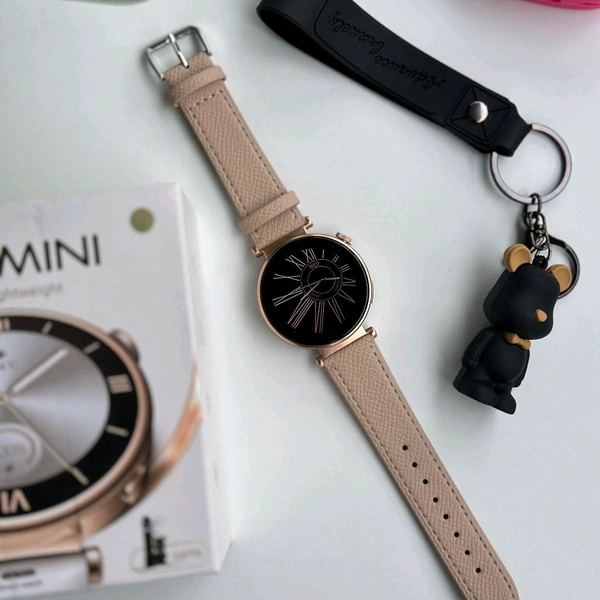 2024 GT4 mini Smart Watch for Women Lady Heart Rate 1.27inch Screen BT Call Wireless Charging IP67 Waterproof NFC Smartwatch, Dual Strap With Free Gift