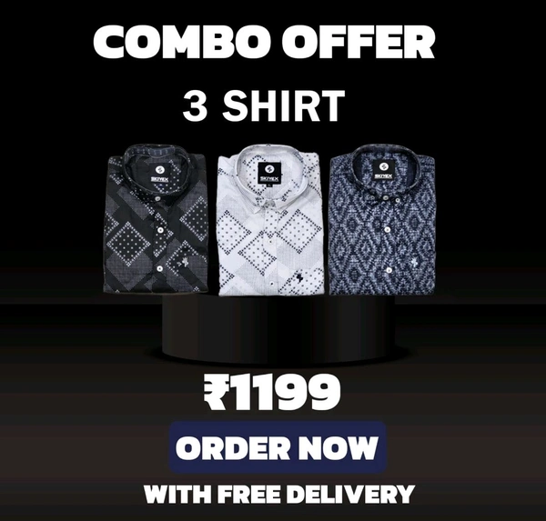 3 Shirt Combo Offer, Skiyex Original Cotton full Sleeves Shirt - L