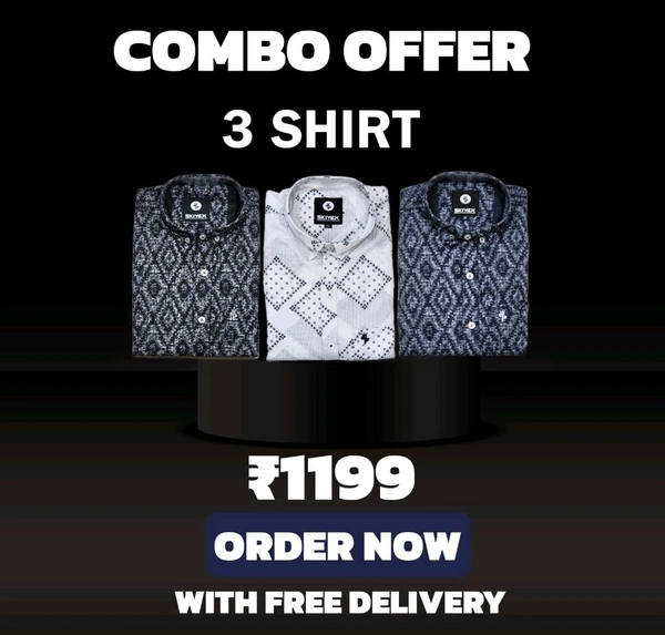 3 Shirt Combo Offer, Skiyex Original Cotton full Sleeves Shirt - L