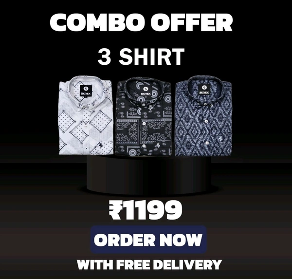 3 Shirt Combo Offer, Skiyex Original Cotton full Sleeves Shirt - L