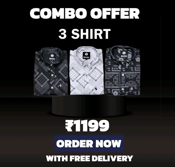 3 Shirt Combo Offer, Skiyex Original Cotton full Sleeves Shirt - L