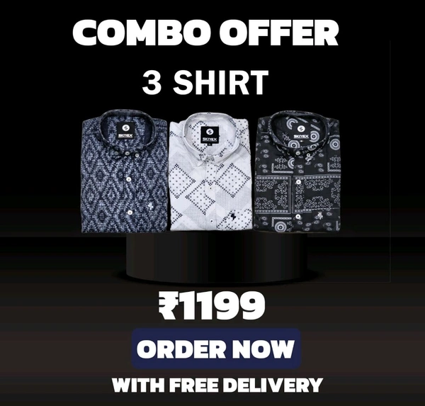 3 Shirt Combo Offer, Skiyex Original Cotton full Sleeves Shirt - M