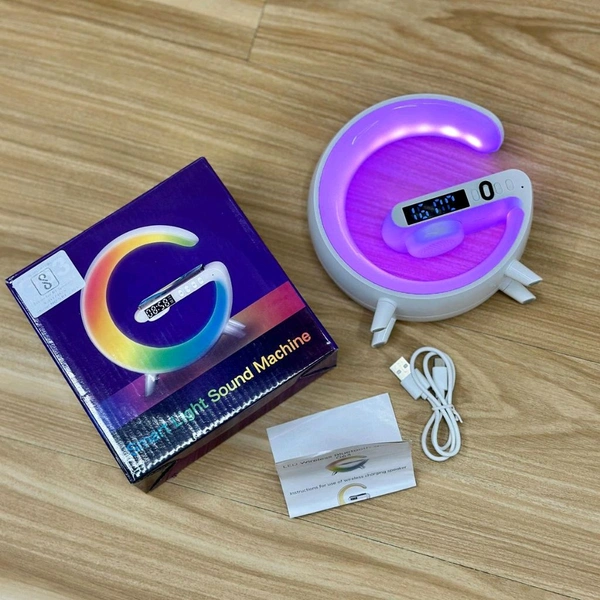 4 in 1 Wireless Speaker, Night Light, Wireless Charger And Clock, 2024 New Bluetooth Speaker, 5W Fast Charge, Wireless Charging Lamp for Home Office, Mood Lamp for Wireless Charger