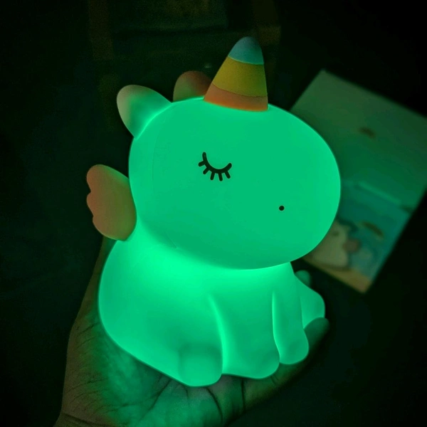Adorable LED Night Light – Soft Silicone Rechargeable Lamp with Touch Control, Perfect for Baby Nursery, Kids' Bedroom, and Gifting