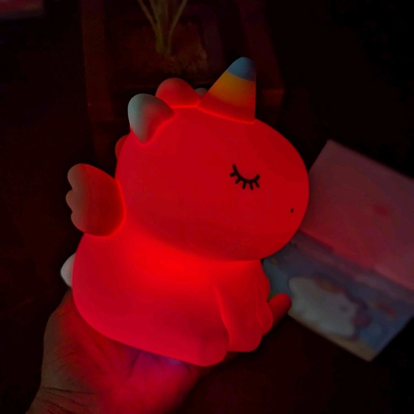 Adorable LED Night Light – Soft Silicone Rechargeable Lamp with Touch Control, Perfect for Baby Nursery, Kids' Bedroom, and Gifting