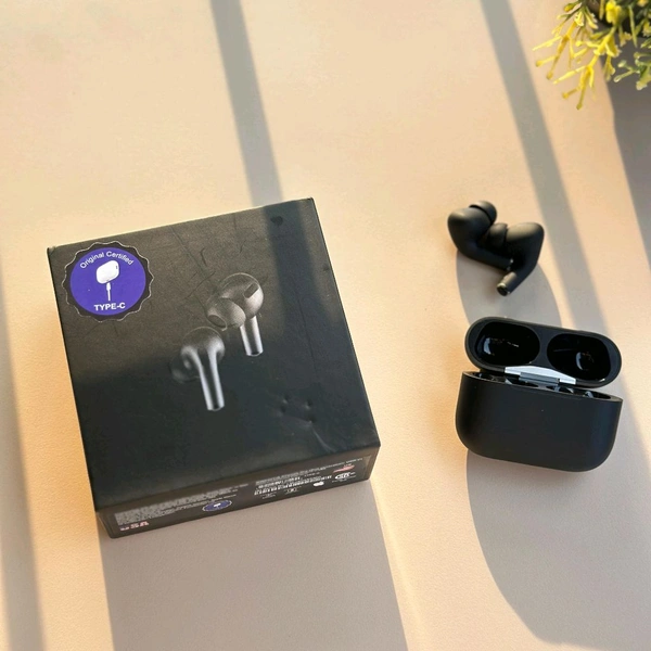 Air Pods Pro 2 Black With Type-C Charging Case | Pop-Up Connection For Apple Devices | Both For Android And IPhone