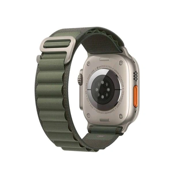 Alpine Loop Bands Compatible With Apple Watch Band Ultra 49mm 45mm 44mm 42mm For Men Women Nylon Sport Strap For IWatch Series 8 7 SE 6 5 4 3 2 1 (Only Strap Watch Not Included) - Green