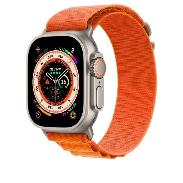Alpine Loop Bands Compatible With Apple Watch Band Ultra 49mm 45mm 44mm 42mm For Men Women Nylon Sport Strap For IWatch Series 8 7 SE 6 5 4 3 2 1 (Only Strap Watch Not Included) - Web Orange