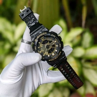 Analog And Digital Quartz Movement Watch With High Quality Strap Best finishing Body & Case - Gold