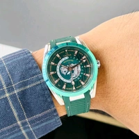 Analog Aqua Terra 150M Co-Axial Master Chronometer GMT Worldtimer 43mm Rich Seamaster Aqua Terra High Quality Collection For Men - Green