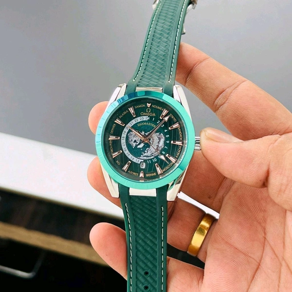 Analog Aqua Terra 150M Co-Axial Master Chronometer GMT Worldtimer 43mm Rich Seamaster Aqua Terra High Quality Collection For Men - Green
