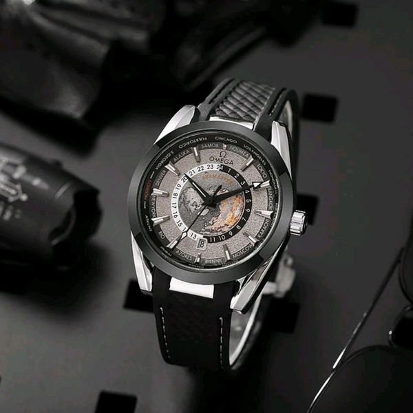 Analog Aqua Terra 150M Co-Axial Master Chronometer GMT Worldtimer 43mm Rich Seamaster Aqua Terra High Quality Collection For Men - Black