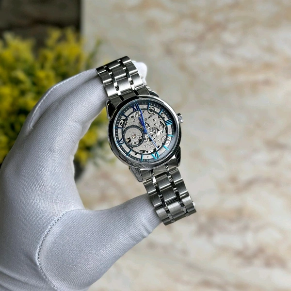 Analog Automatic Top Quality Collection With High Quality Strap Best Finishing Body & Case - Silver