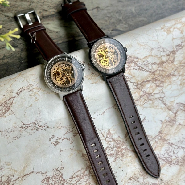 Analog Automatic Top Quality Collection With High Quality Strap Best Finishing Body & Case - Silver