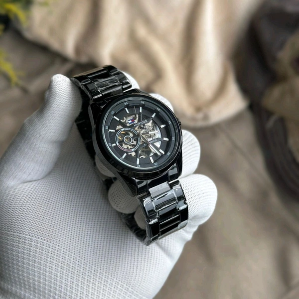 Analog Automatic Top Quality Collection With High Quality Strap Best Finishing Body & Case - Black