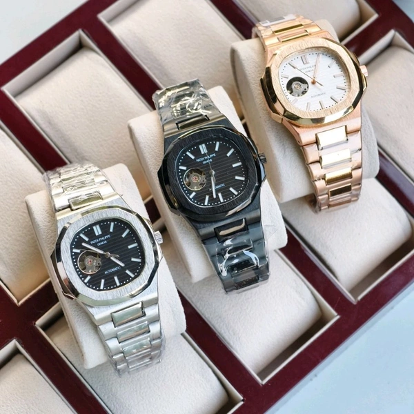 ANALOG AUTOMATIC TOP QUALITY COLLECTION WITH HIGH QUALITY STRAP BEST FINISHING BODY & CASE - Silver