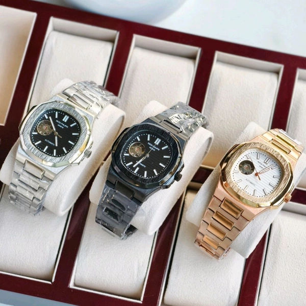 ANALOG AUTOMATIC TOP QUALITY COLLECTION WITH HIGH QUALITY STRAP BEST FINISHING BODY & CASE - Silver