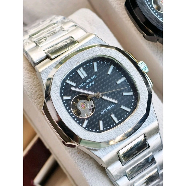 ANALOG AUTOMATIC TOP QUALITY COLLECTION WITH HIGH QUALITY STRAP BEST FINISHING BODY & CASE - Silver