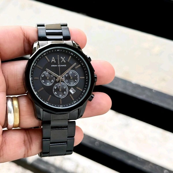 Analog AX1722 Men's Black Stainless Steel Chronograph Watch For Men