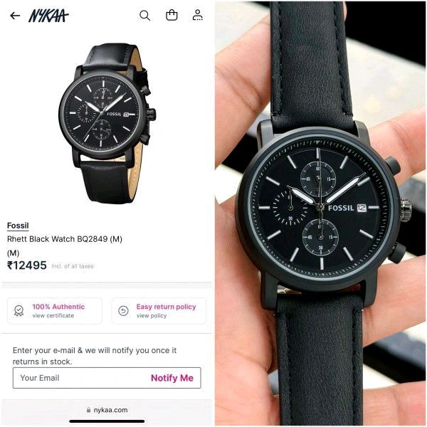 Analog BQ2850 Rhett Chronograph High Quality Collection With Soft Brown Adjustable Leather Strap