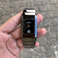 Analog Ceramica Jublie Square High Quality Quartz Movement Watch With High Quality Strap Best Finishing Body & Case - Black