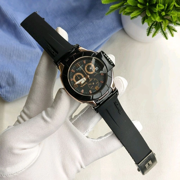Analog Chronograph High Quality Collection With High Quality Strap Best finishing Body & Case - Copper