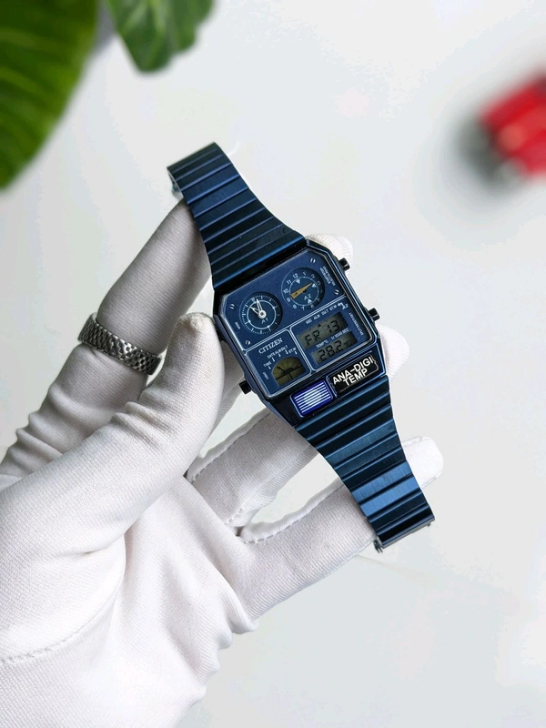 Analog Digital Gents Quartz Movement Watch With High Quality Strap Best finishing Body & Case - Blue