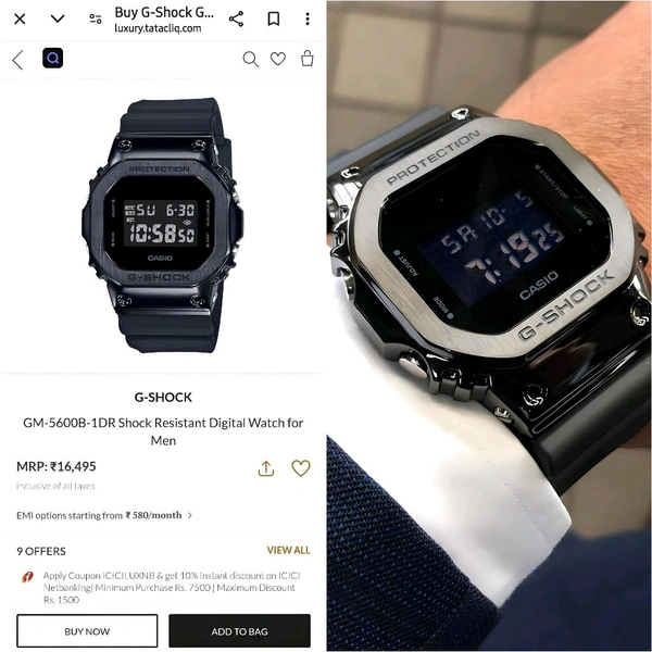 Analog DW-5600BB-1 Metal Body Trusted Multi Functional Digital Machine Watch