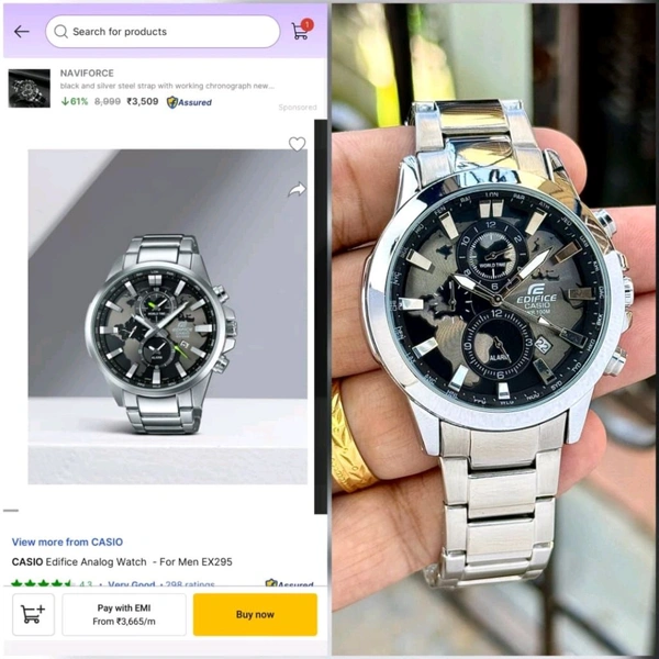 Analog EFR 303 World Map ⁠Powerful Hi-End Quartz Chronograph Machinery Watch For Men