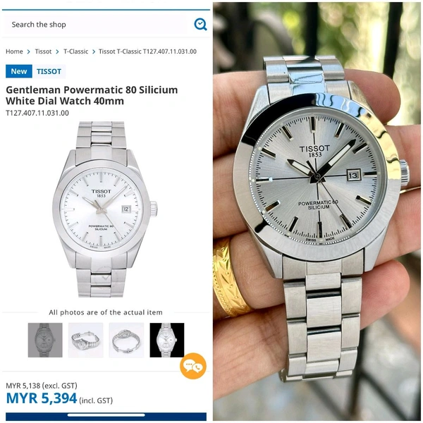 Analog Gentleman T-Classic Fully Automatic Like Battery Operation Sweep Movement High End Machinery Watch