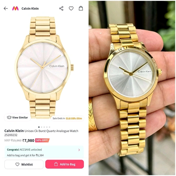 Analog Iconic Unisex 25200232 High Quality Battery Operated Machinery Watch - Gold